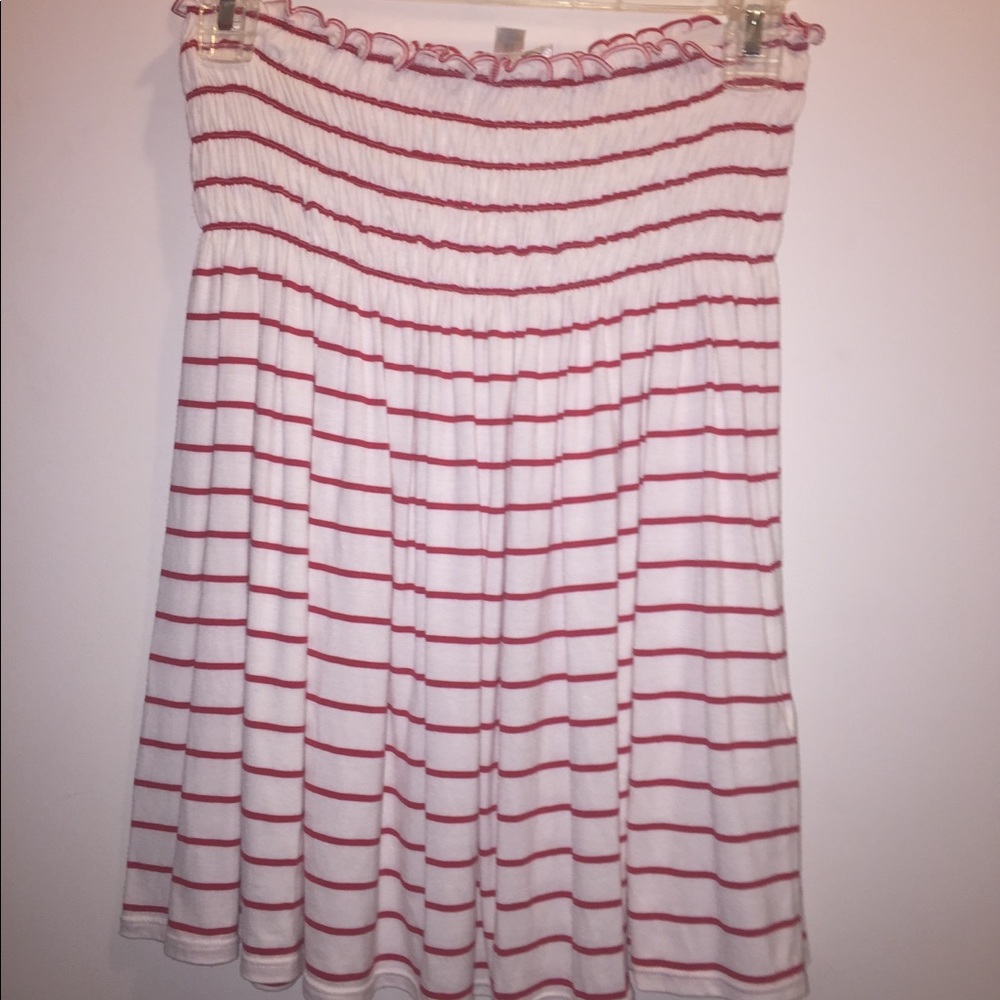 Red striped tube top